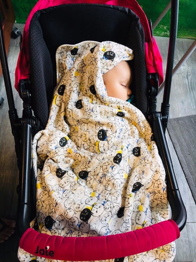 六重纱盖毯 私讯挑色 儿童寝具 婴儿用品 新生儿 弥月礼 婴儿床 - 婴儿床上用品 - 棉．麻 黑色