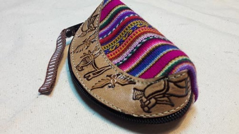 秘鲁多彩织纹真滚边 个性贝壳包-直彩 - 皮夹/钱包 - 其他材质 多色
