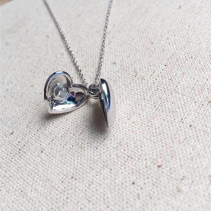 Locket heart necklace  - 项链 - 纯银 银色