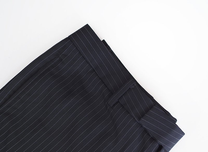 Black - striped trousers color - 男士长裤 - 棉．麻 黑色