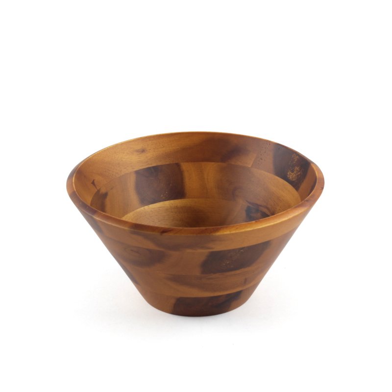 |巧木| 木制凹底沙拉碗(深木色)/木碗/汤碗/餐碗/凹底碗/相思木 - 碗 - 木头 咖啡色