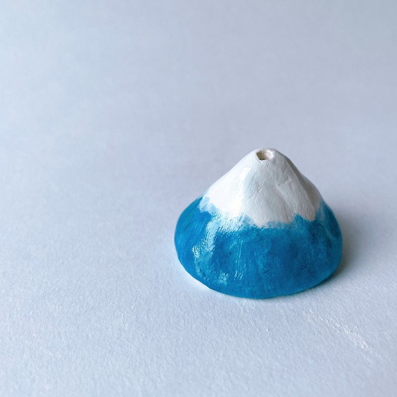 (回礼礼物)富士山陶瓷线香座 - 香薰/精油/线香 - 陶 蓝色