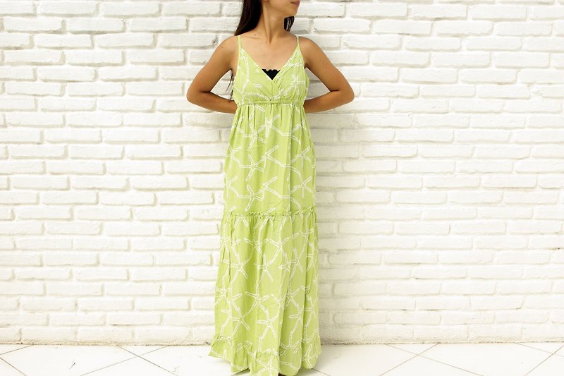 スターフィッシュキャミソールロングドレス　グリーン - 洋装/连衣裙 - 其他材质 绿色