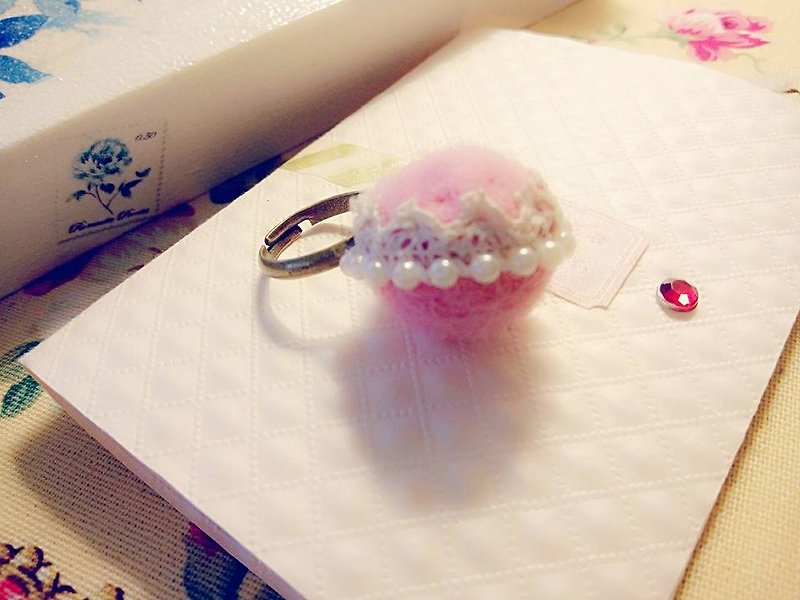 指轮。爱的练习曲－婚礼幻想 - 戒指 - 羊毛 粉红色