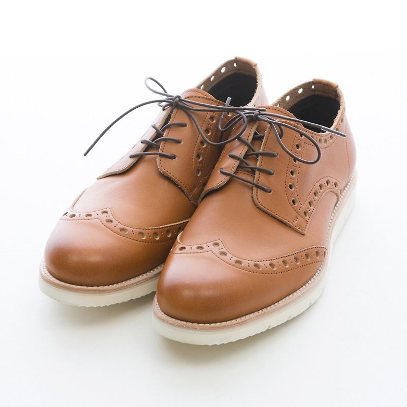 ARGIS 超轻量雕花低筒休闲皮鞋 #31117咖啡 -日本手工制 - 男款皮鞋 - 真皮 咖啡色