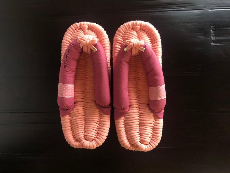 【FLIP TEE FLOP】24cm 布ぞうり ピンク【No.209】 - 室内拖鞋 - 棉．麻 粉红色
