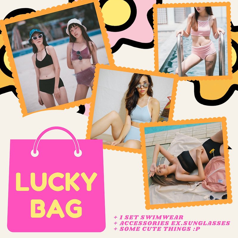 聚酯纤维 女装泳衣/比基尼 多色 - 【Lucky Bag】Swimwear set for 2022 New Year