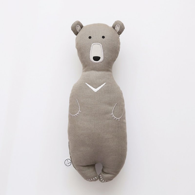 台湾黑熊刺绣玩偶抱枕 - 枕头/抱枕 - 棉．麻 灰色