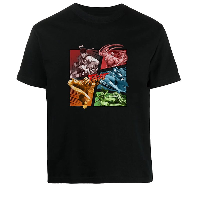 漫画风街霸V T-shirt (街头霸王/快打旋风/Street Fighter系列) - 中性连帽卫衣/T 恤 - 棉．麻 