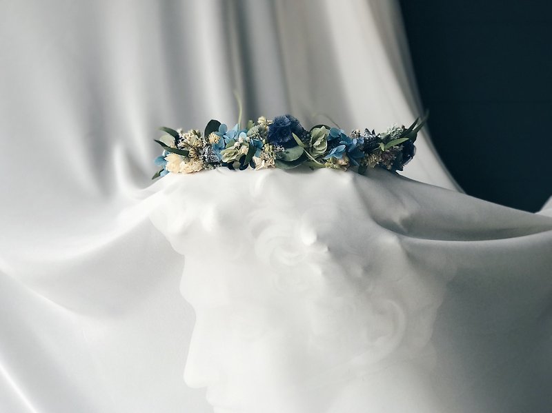 Crown!!【信使之神-荷米斯Hermes】干燥花 头冠 婚礼 结婚 发式 - 发饰 - 植物．花 白色