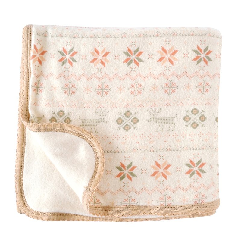 【SISSO有机棉】小雪花刷毛绵绵毯(蜜桔雪花) - 婴儿床上用品 - 棉．麻 白色