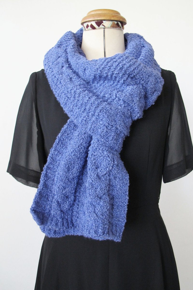 Lan毛线围巾(水蓝花纱) - 围巾/披肩 - 聚酯纤维 蓝色