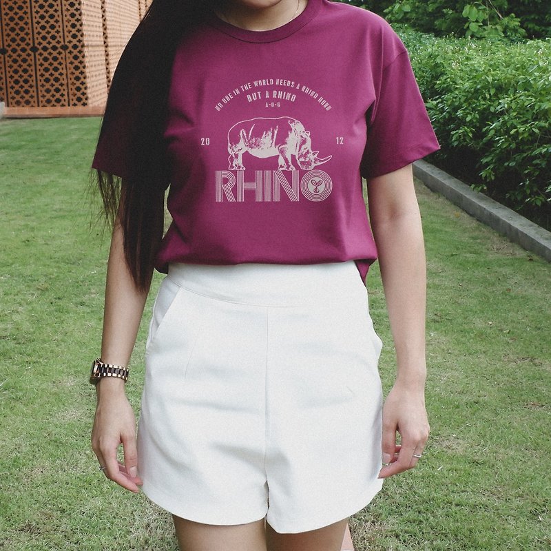 Think Female T-shirt - Rhinoceros | 2 Colours - 女装 T 恤 - 棉．麻 多色
