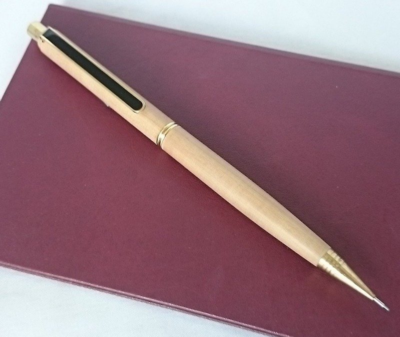 印度老山檀香笔【一般型自动铅笔】精致皮质笔盒礼物包装 - 铅笔/自动铅笔 - 木头 咖啡色