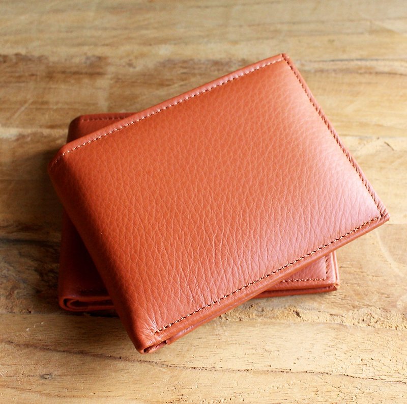 Wallet - Bifold - Tan (Genuine Cow Leather) / Small Wallet  / 钱包 / 皮包 - 皮夹/钱包 - 真皮 咖啡色