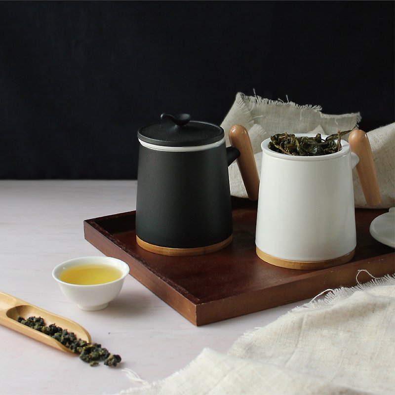 木柄马克杯礼盒 | 陶瓷磨砂 | 送礼小物 | 办公室茶杯 | 精美茶器 - 茶具/茶杯 - 陶 黑色