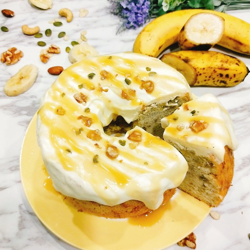 【塔菓】海盐焦糖芭娜娜- 香蕉奶盖戚风蛋糕 | 纯手工甜点 - 蛋糕/甜点 - 新鲜食材 黄色