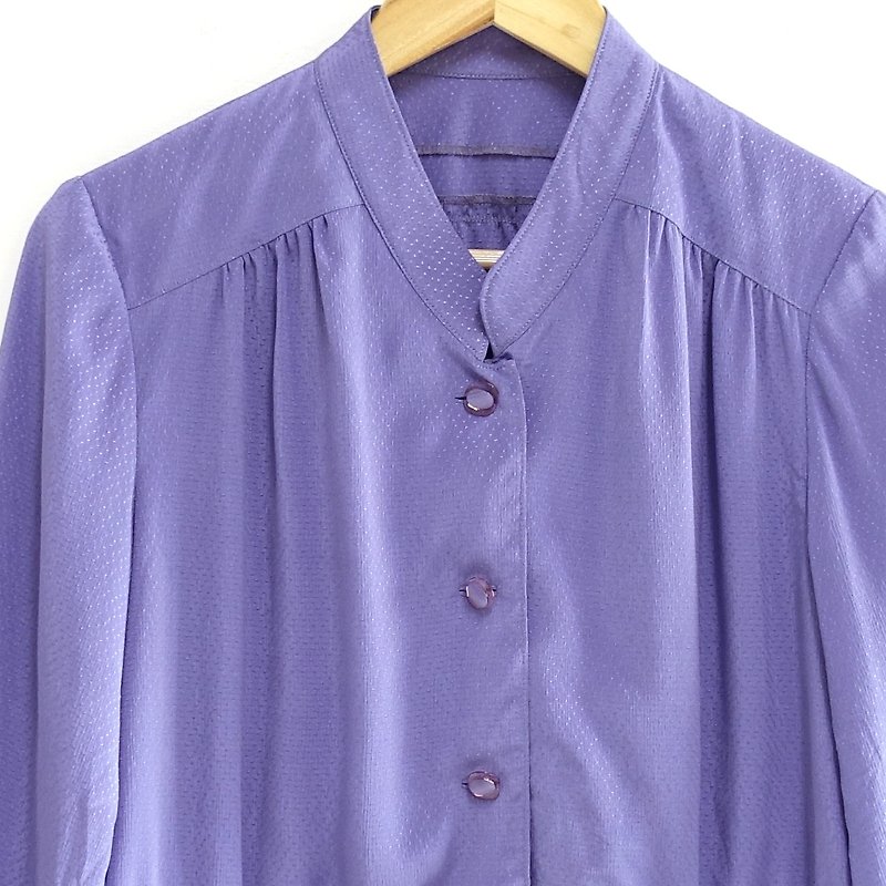 │Slowly│鼓舞-古着衬衫│vintage.复古.文艺 - 女装衬衫 - 聚酯纤维 紫色