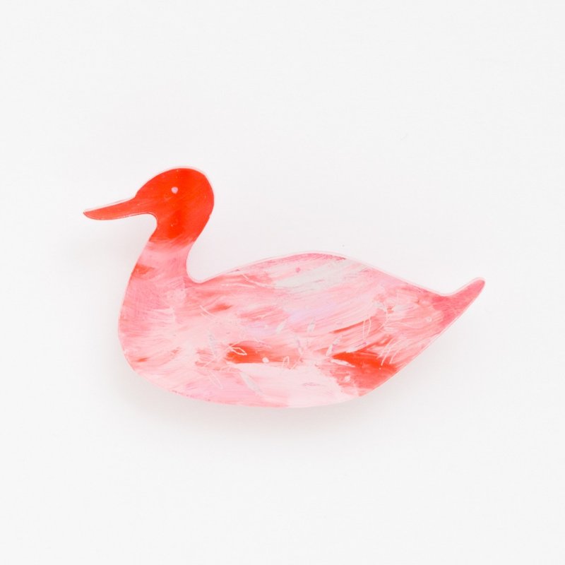 絵のブローチ【鳥】 - 胸针 - 压克力 红色