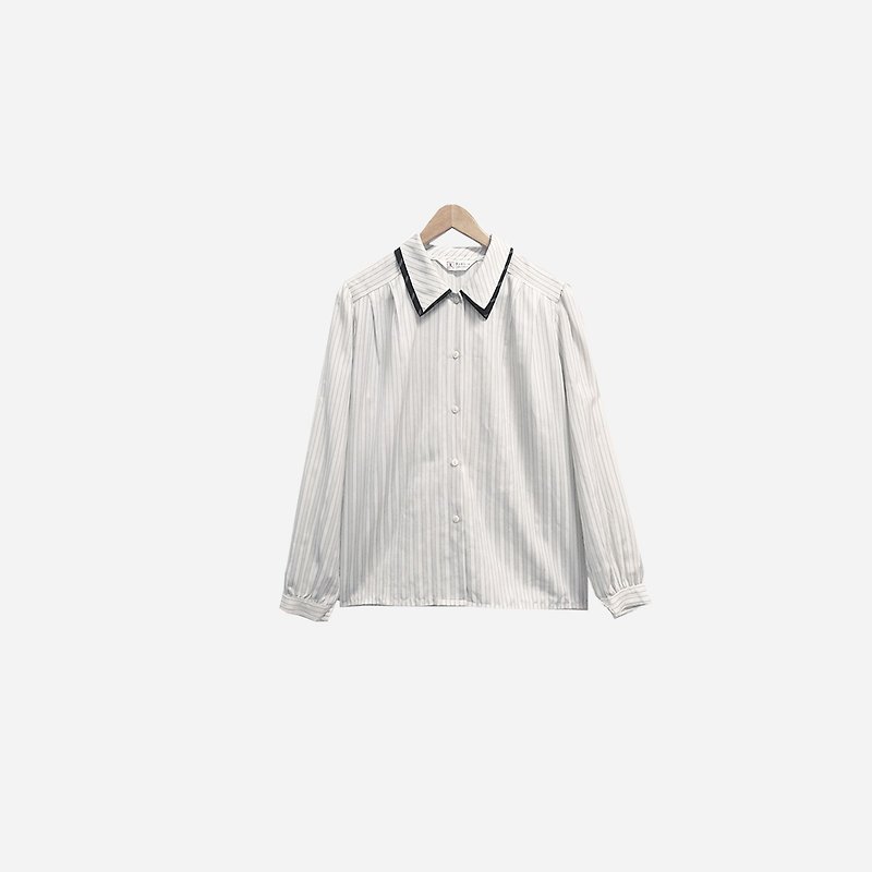 脱臼古着 / 双领线条衬衫 no.346 vintage - 女装衬衫 - 聚酯纤维 白色