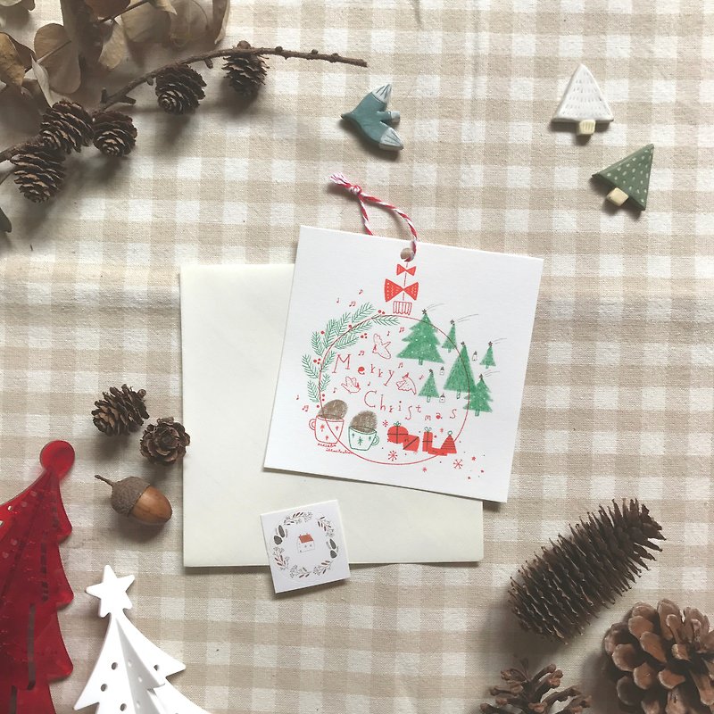 圣诞卡 - 温暖的圣诞球 - 卡片/明信片 - 纸 