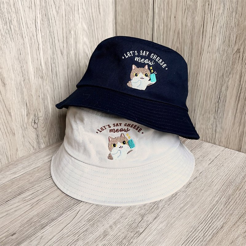 Meow 自拍猫猫渔夫帽 - 帽子 - 其他材质 蓝色