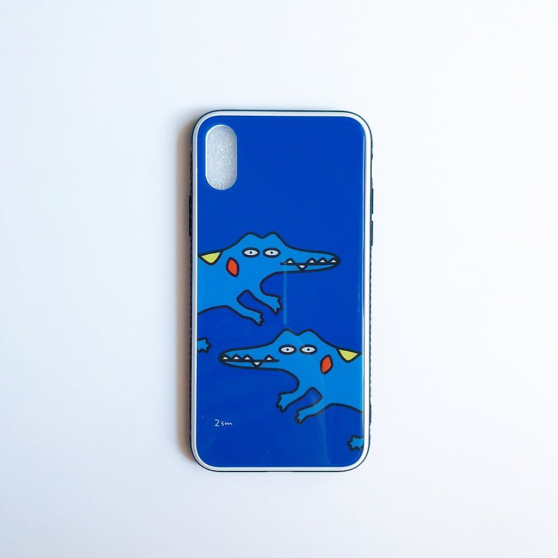 ワニのiPhoneケース - 手机壳/手机套 - 玻璃 蓝色