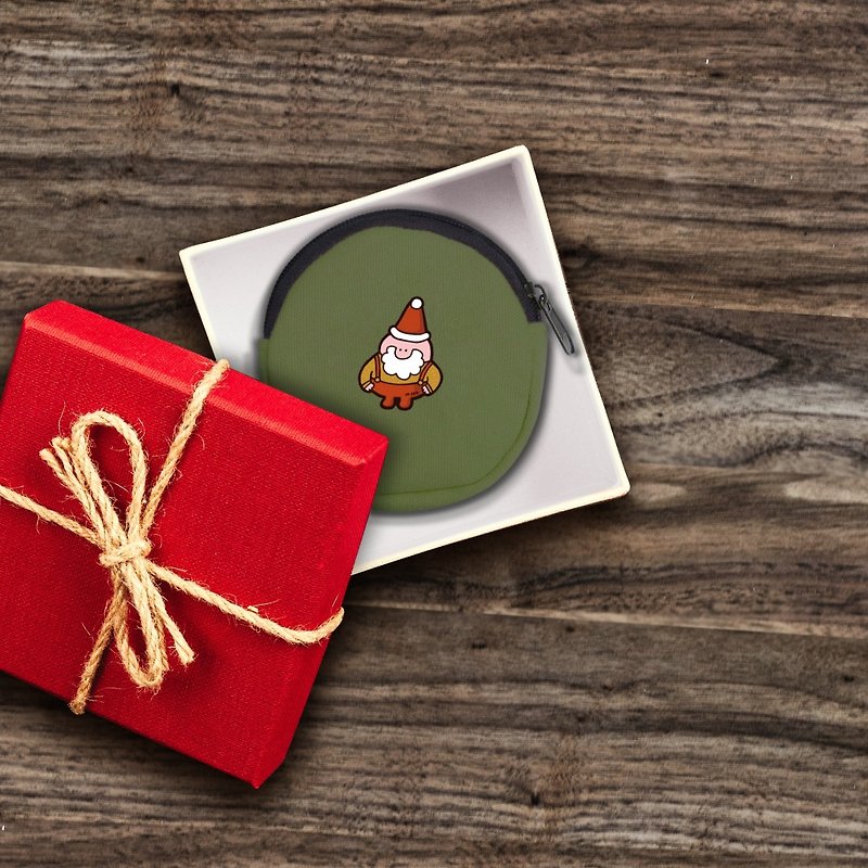 圣诞节交换礼物万用 帆布圆形零钱包 - 皮夹/钱包 - 其他材质 红色