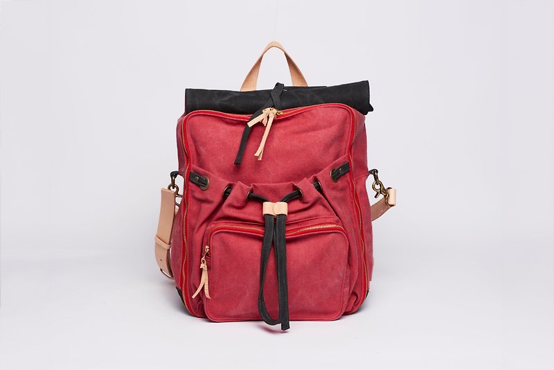 上蜡帆布大后背包 / Urban Jungle Backpack / L / 红色 - 后背包/双肩包 - 棉．麻 红色
