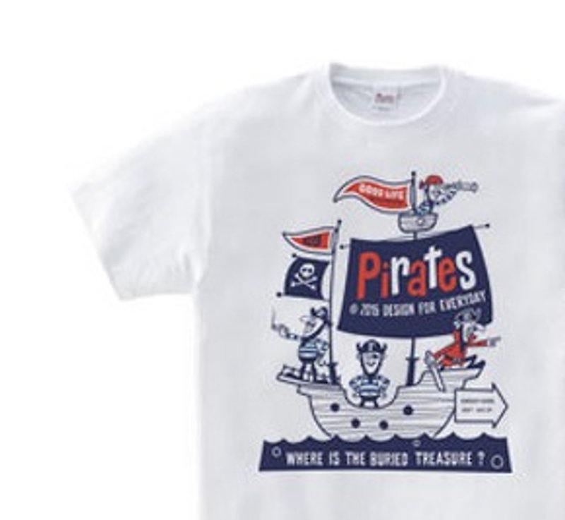 海​賊​船 WS～WM•S～XL Tシャツ【受注生産品】 - 中性连帽卫衣/T 恤 - 棉．麻 白色