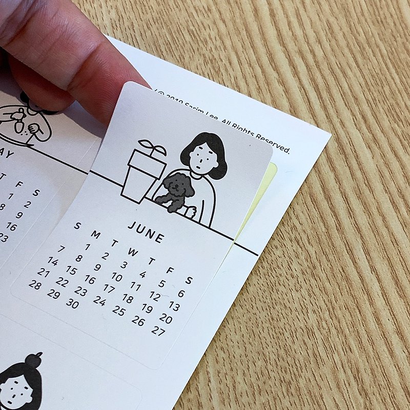 2020 illustration calendar sticker - 贴纸 - 纸 白色