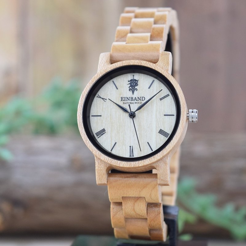 EINBAND Reise Maplewood 32mm Wooden Watch - 对表/情侣表 - 木头 咖啡色