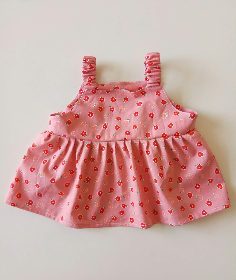 小花儿  宝贝上衣 夏日洋装式上衣 宝宝衣服 背心 - 童装上衣 - 棉．麻 粉红色
