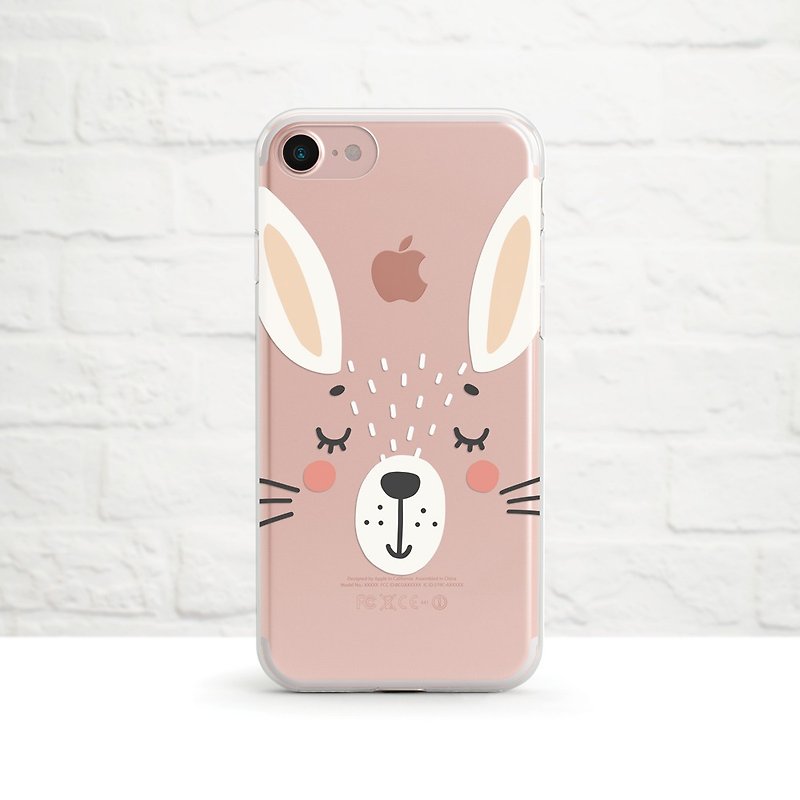 小兔- 防摔透明软壳- iPhone 15,15pro, Xs至iPhoneSE3, Samsung - 手机壳/手机套 - 硅胶 粉红色