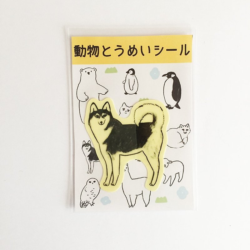 動物とうめいシール【シベリアンハスキー】 - 贴纸 - 纸 白色