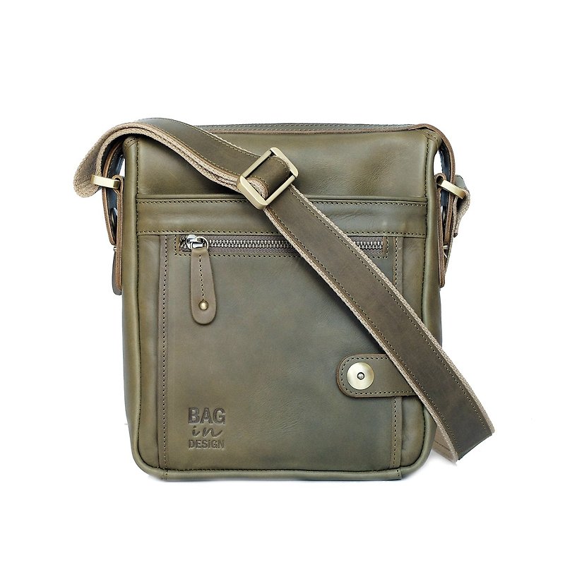 Men Satchel, Shoulder Bag, Admin Military Veg.Version Crossbody bag - 侧背包/斜挎包 - 真皮 