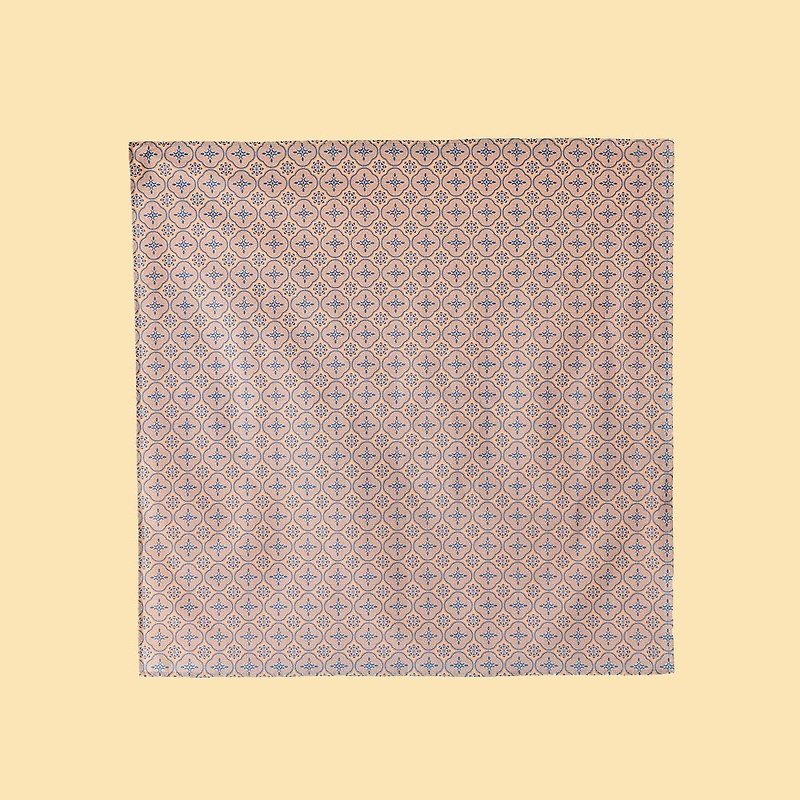 70x70棉布大方巾/玻璃海棠/橘粉蓝绿 - 编织/刺绣/羊毛毡/裁缝 - 棉．麻 