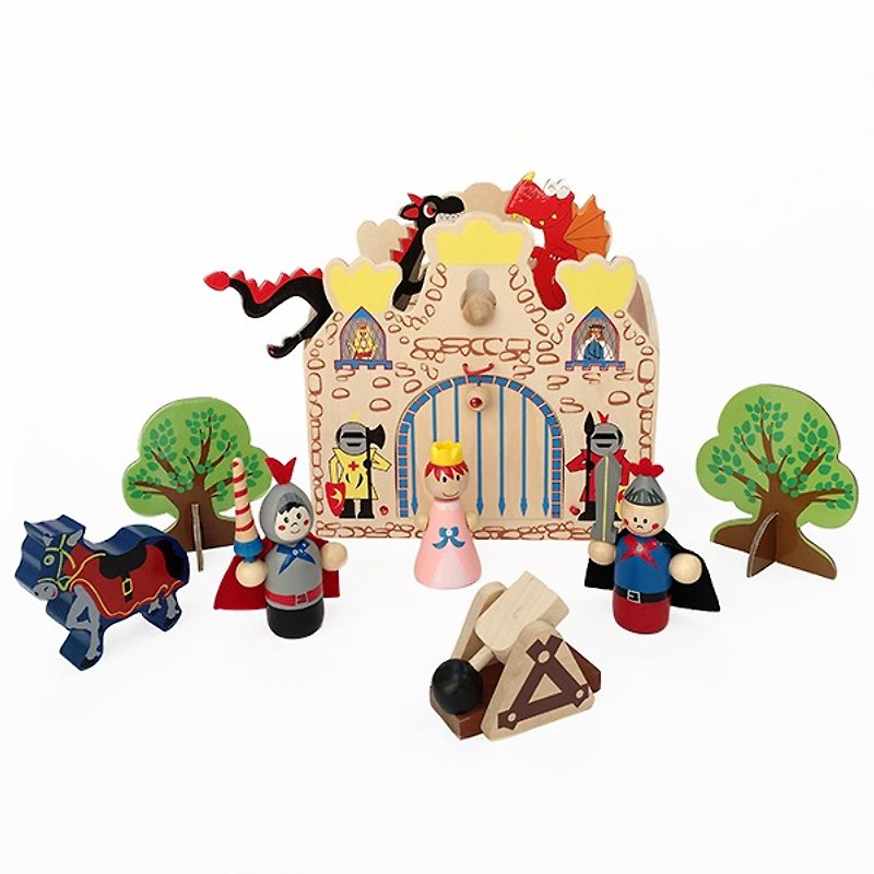 【展示福利品】公主与恐龙立体城堡手提故事组 - 玩具/玩偶 - 木头 