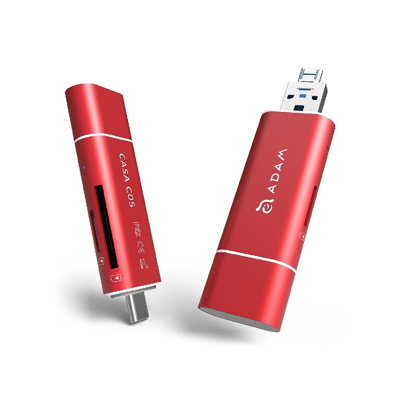 CASA C05 Type C USB3.1 5合一多功能4k读卡机 红 - U盘 - 其他金属 红色