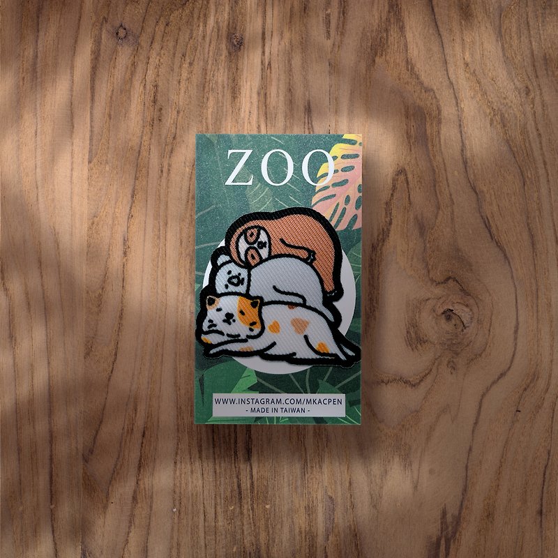 【烫片贴】 ZOO 动物园-动物系列 -熨烫贴/布章/补丁-共5款 - 贴纸 - 聚酯纤维 咖啡色