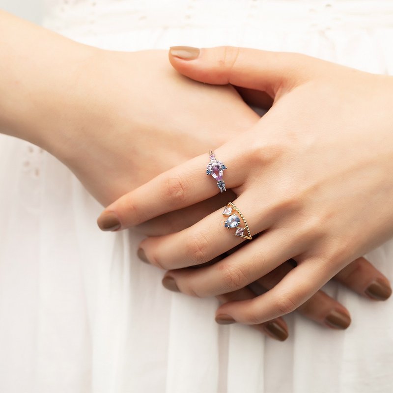 【PurpleMay Jewellery】18K金 紫色蓝宝 戒指 - R052 - 戒指 - 宝石 紫色