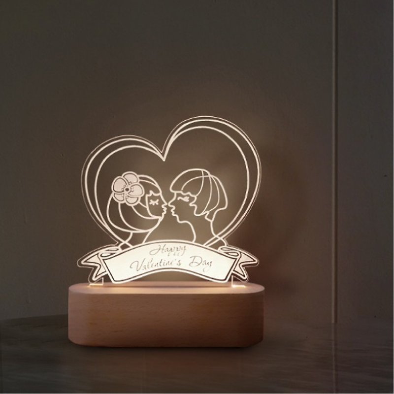爱心情人节 (疗愈 温馨 送礼小物 床头灯 台灯 夜灯 3D小夜灯) - 灯具/灯饰 - 塑料 透明