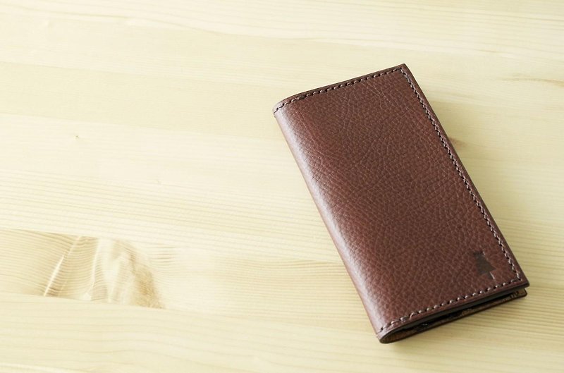 永く使いたいイタリアンレザーiPhoneケース　チョコ　Italian leather iPhone case #choco - 手机壳/手机套 - 真皮 咖啡色