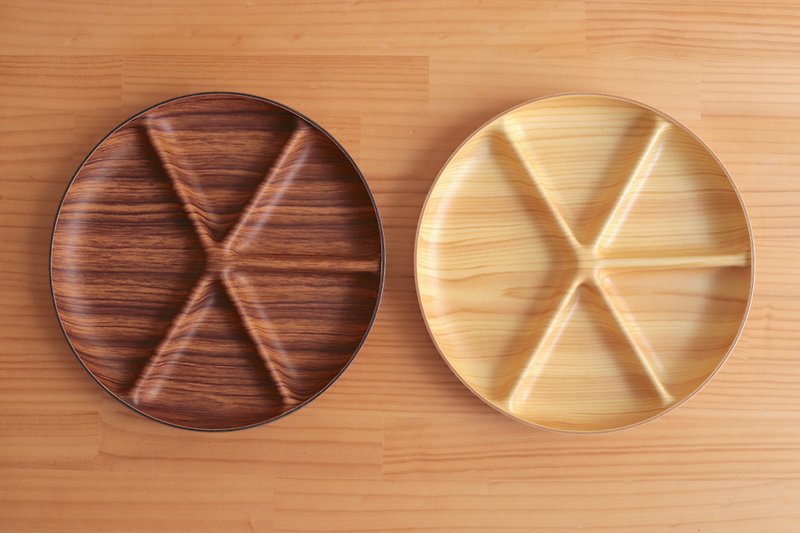 瑞典木色贴皮塑料五格盘 - 盘子/餐盘/盘架 - 塑料 咖啡色
