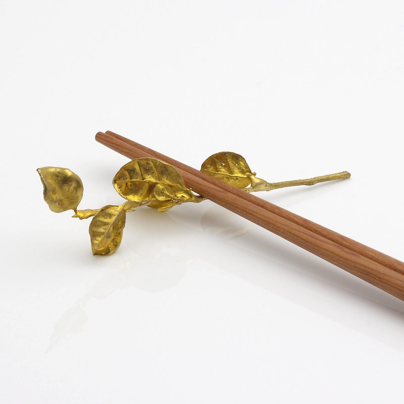 叶子 筷架 笔托 摆饰 黄铜 自然植物 - 摆饰 - 其他金属 金色