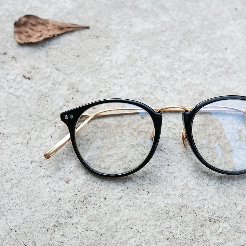 【目目商行】超热卖款 轻量板材/钛金属镜脚 圆款黑金色 - 眼镜/眼镜框 - 其他金属 黑色