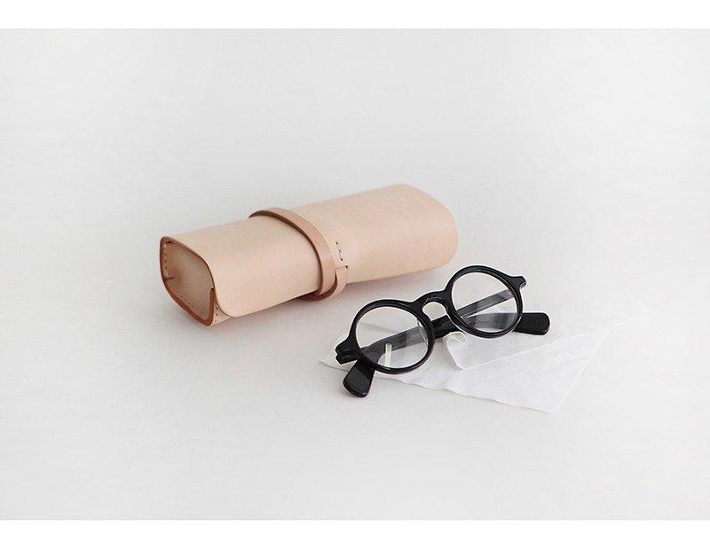  植鞣皮真皮 手工 眼镜盒 笔袋 文具收纳 - 眼镜/眼镜框 - 真皮 银色