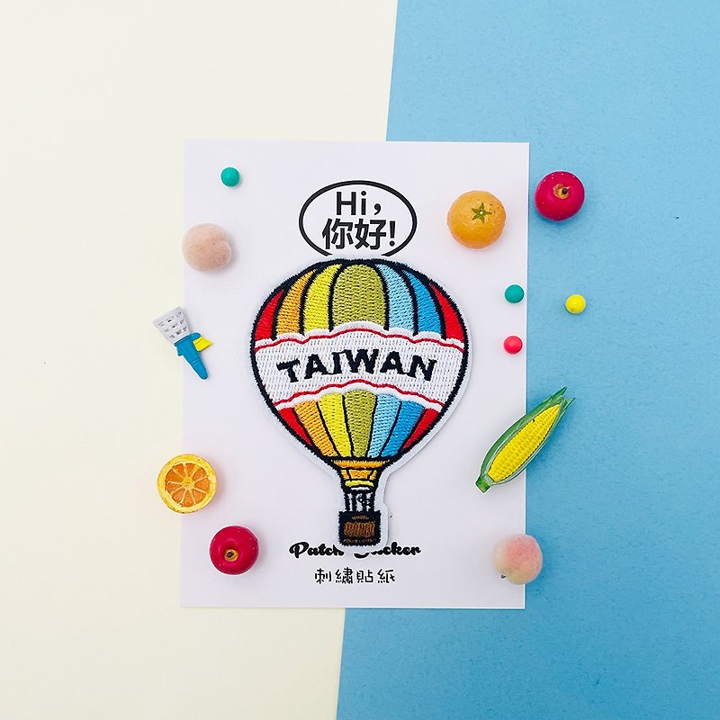 刺绣贴纸-台湾热气球 - 贴纸 - 绣线 多色