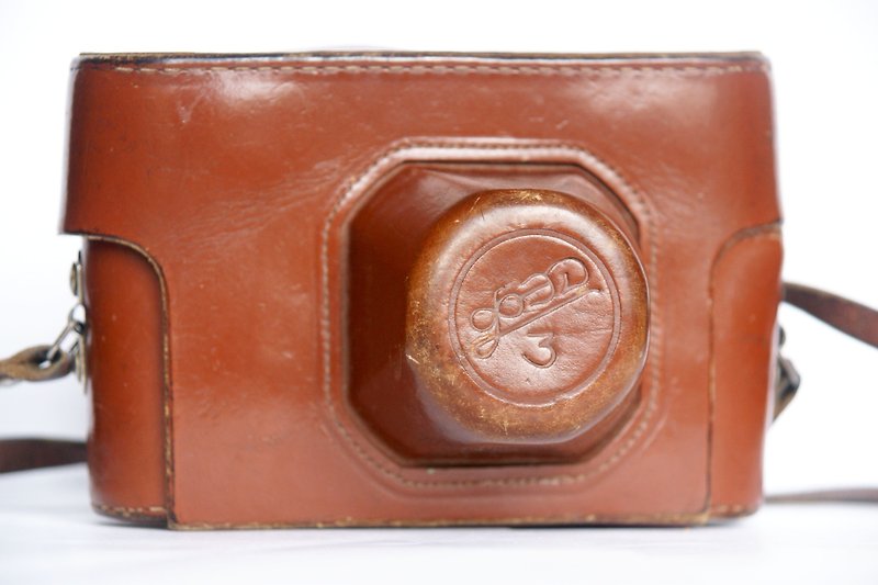 Genuine hard case camera bag for FED-3 with strap leather USSR 3/8 - 相机 - 真皮 咖啡色