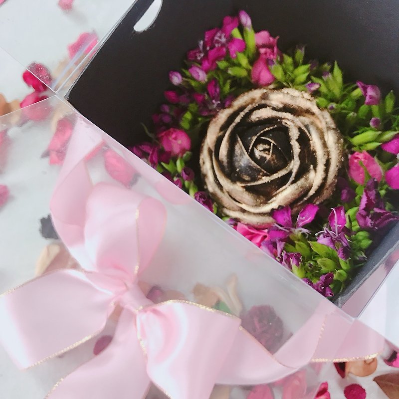 2018 情人节 黑金玫瑰玫瑰花束礼盒 单朵装 - 蛋糕/甜点 - 新鲜食材 红色